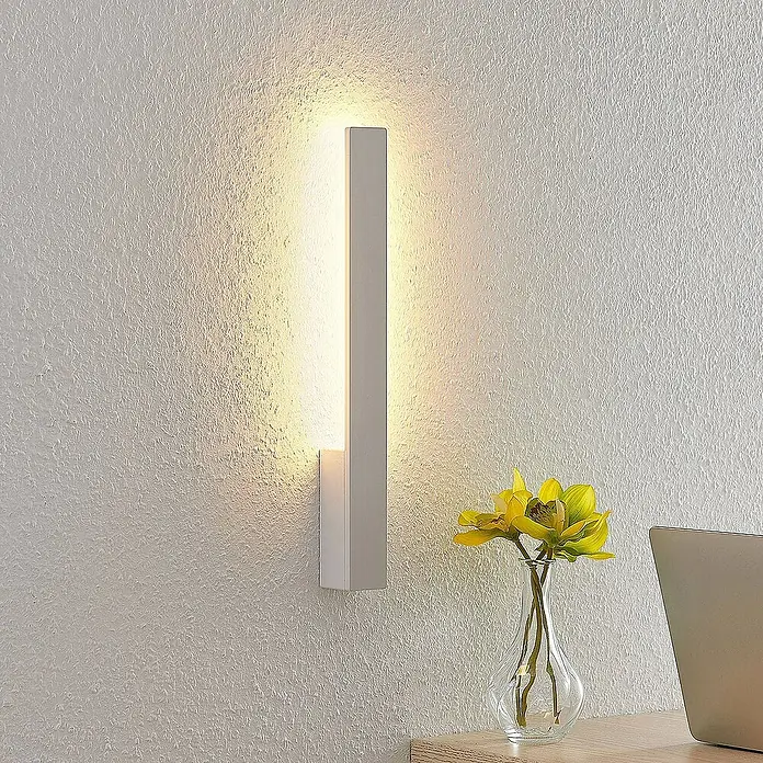 Arcchio Wandleuchte Ivano - L x B x H: 4,4 x 4,4 x 42,5 cm, weiß / opal, weiß / opal