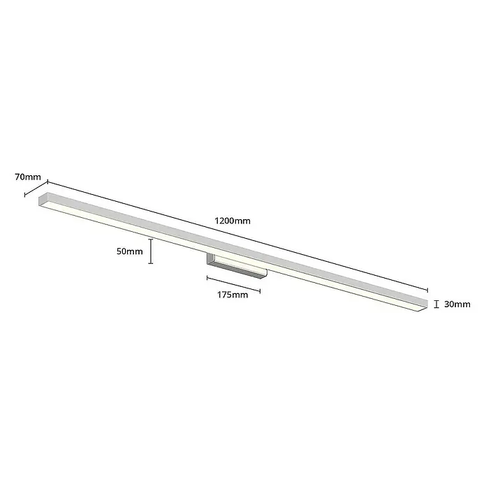 Lindby Wandleuchte Alenia - L x B x H: 7 x 120 x 5 cm, chrom / silber