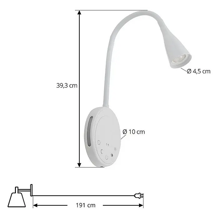 Lindby Wandleuchte Zayna - L x B x H: 39,8 x 10 x 21,5 cm, weiß / opal, weiß / opal