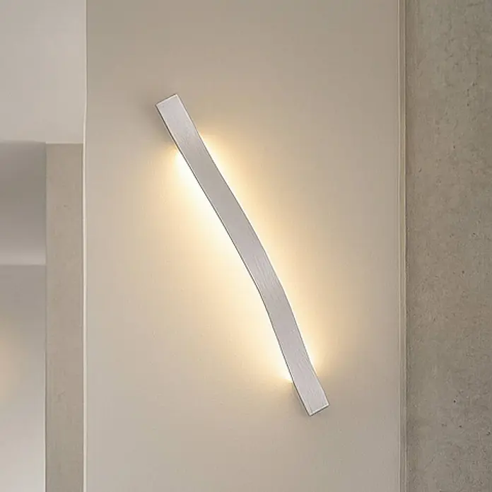 Lindby Wandleuchte Alvon - L x B x H: 9 x 3 x 50 cm, alu / grau / zink