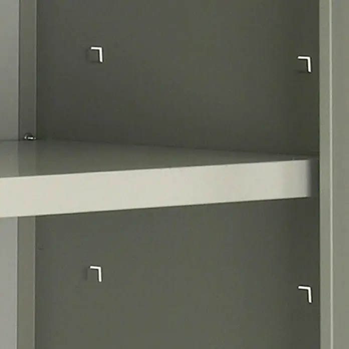 Simonrack Simonlocker Armario multiusos metálico Tandem Multi Desmontado - L x An x Al: 40 x 60 x 180 cm, Gris, Número de puertas: 2 ud. - Vista detallada de una estantería con soportes y una superficie, combinando funcionalidad y diseño minimalista.