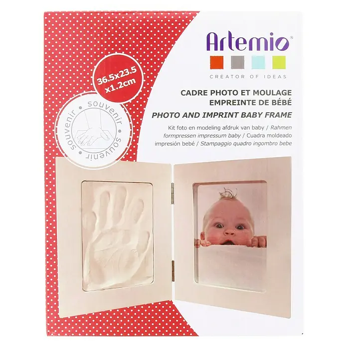 Artemio Marco de fotos imprenta kit - Beige, An x Al: 36,5 x 19,5 cm - Kit de fotos y huellas de manos de Artemio: Atesora recuerdos para siempre con este marco para fotos y huellas de bebés.