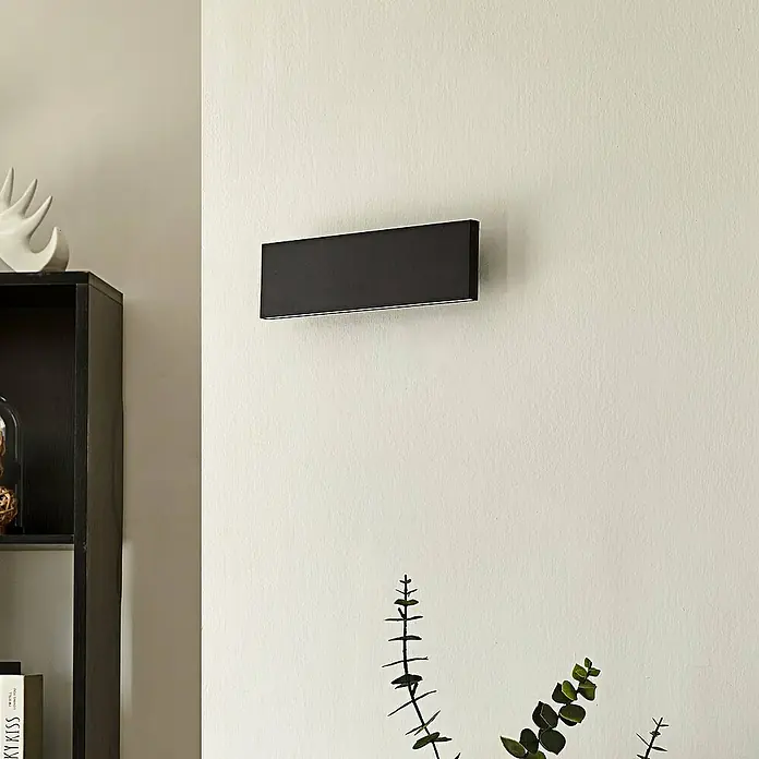 Lindby Wandleuchte Ignazia - L x B x H: 4,5 x 28 x 8 cm, schwarz, schwarz