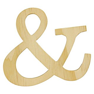 Artemio Letra de madera (Motivo: &, L x An x Al: 11,5 x 1 x 11,5 cm, Madera)