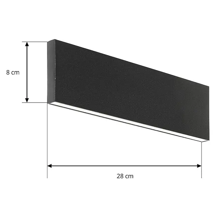 Lindby Wandleuchte Ignazia - L x B x H: 4,5 x 28 x 8 cm, schwarz, schwarz