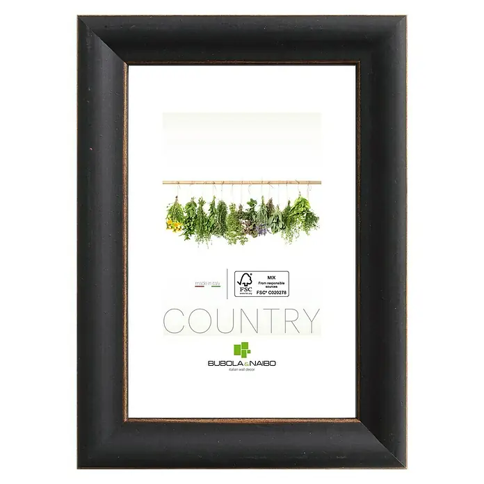Marco de fotos Marie Claire 6370 - 18 x 24 cm, Negro, Vidrio - Marco de fotos de madera negro con acabado rústico, ideal para fotos e impresiones artísticas. Perfecto para una decoración de pared elegante de estilo rústico.