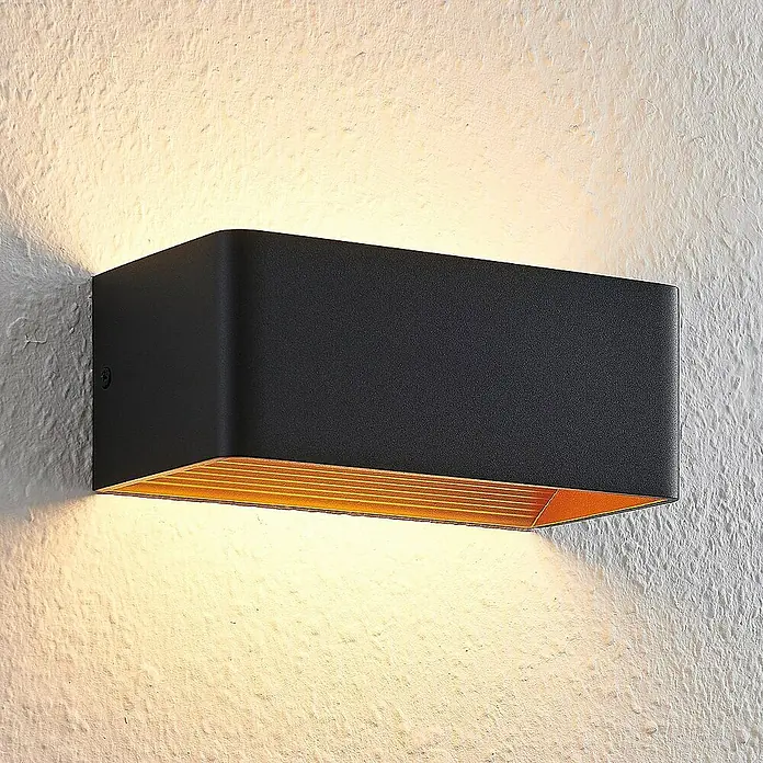 Arcchio Wandleuchte Karam - L x B x H: 10 x 20 x 8 cm, schwarz, schwarz