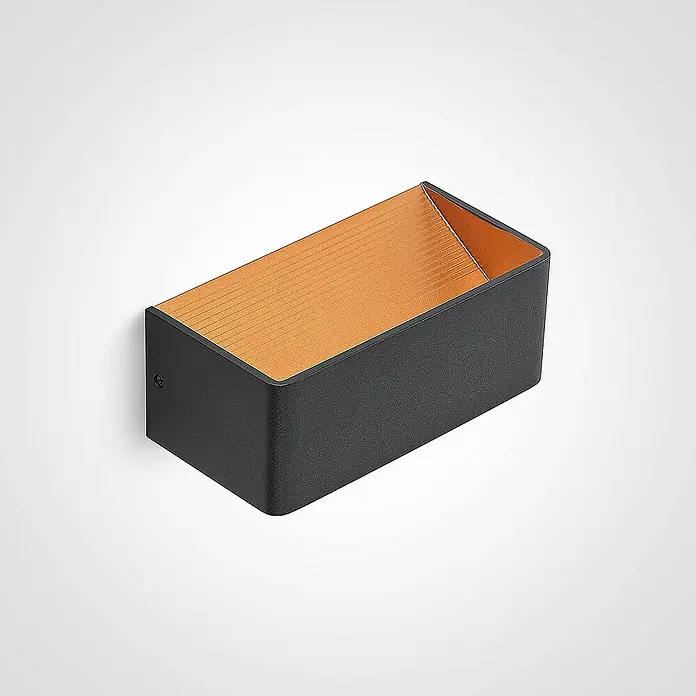 Arcchio Wandleuchte Karam - L x B x H: 10 x 20 x 8 cm, schwarz, schwarz