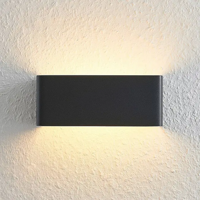 Arcchio Wandleuchte Karam - L x B x H: 10 x 20 x 8 cm, schwarz, schwarz