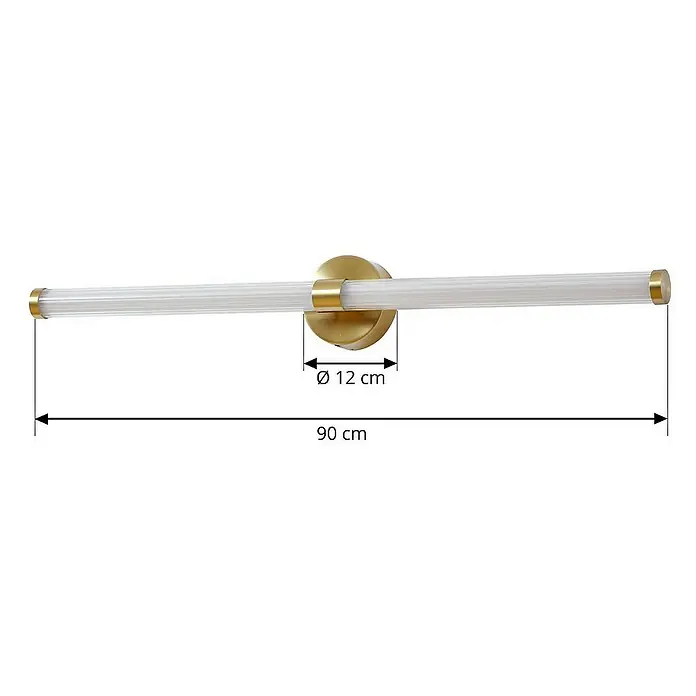 Lucande Wandleuchte Melisa - L x B x H: 12 x 90 x 9,4 cm, messing / gold, weiß / opal