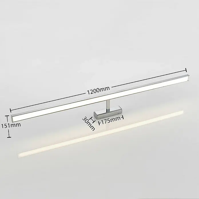 Lindby Wandleuchte Jukka - L x B x H: 15 x 120 x 5 cm, chrom / silber
