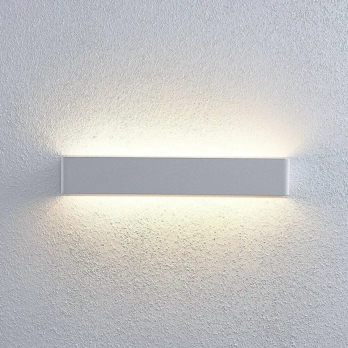 Lindby Wandleuchte Lonisa - L x B x H: 10 x 53 x 8 cm, weiß / opal, weiß / opal
