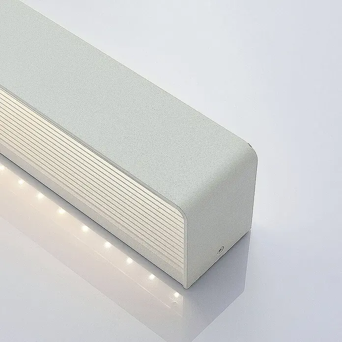 Lindby Wandleuchte Lonisa - L x B x H: 10 x 53 x 8 cm, weiß / opal, weiß / opal