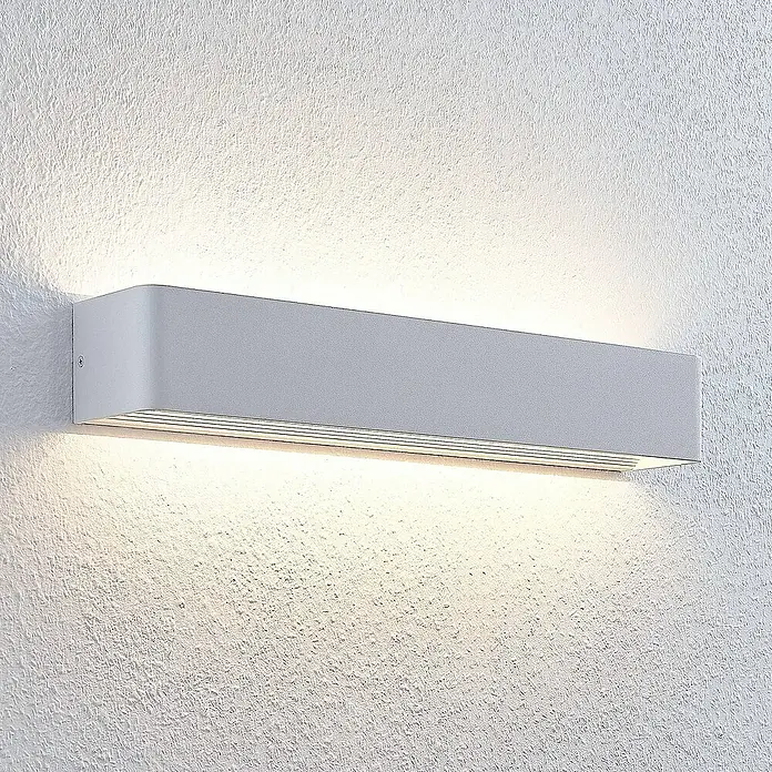 Lindby Wandleuchte Lonisa - L x B x H: 10 x 53 x 8 cm, weiß / opal, weiß / opal