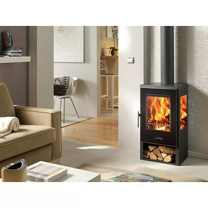Panadero Kaminofen Andes 3V Ecodesign - 8 kW, Raumheizvermögen: 240 m³, Material Verkleidung: Stahl, Schwarz Metallic