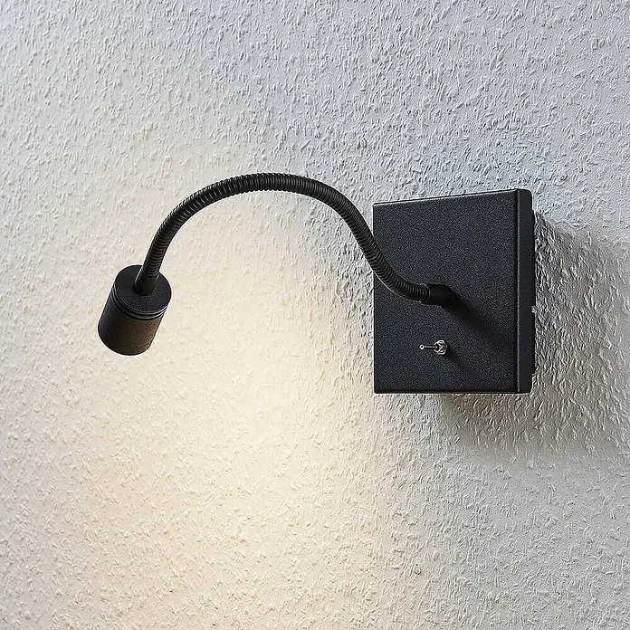 Lindby Wandleuchte Mayar - schwarz, schwarz