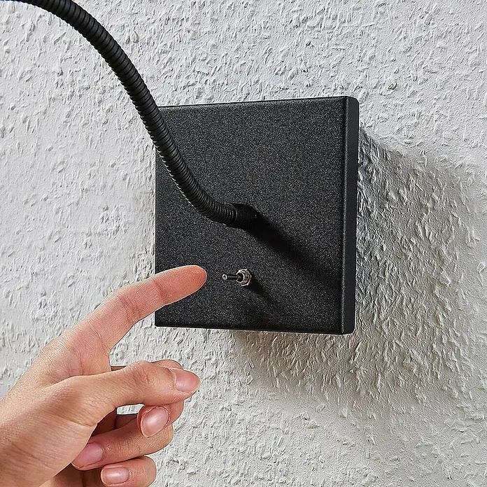 Lindby Wandleuchte Mayar - schwarz, schwarz