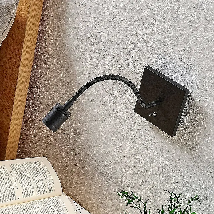 Lindby Wandleuchte Mayar - schwarz, schwarz