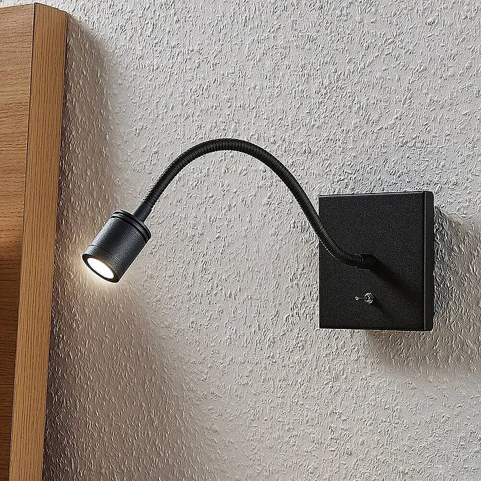 Lindby Wandleuchte Mayar - schwarz, schwarz