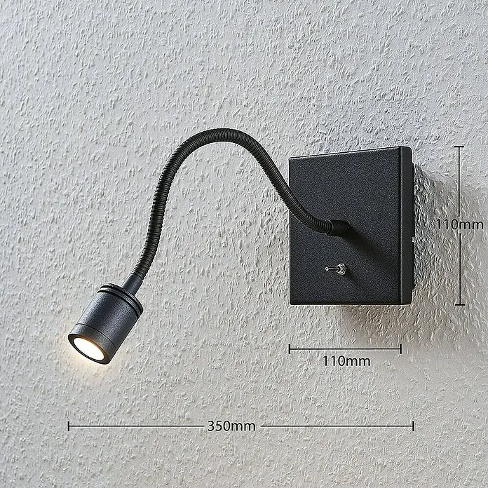 Lindby Wandleuchte Mayar - schwarz, schwarz
