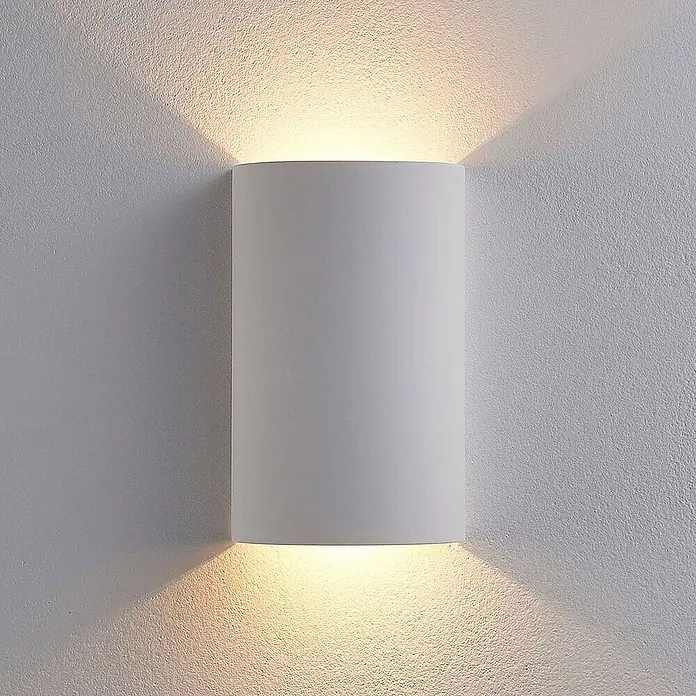 Lindby Wandleuchte Jenke - L x B x H: 6 x 10 x 16 cm, weiß / opal