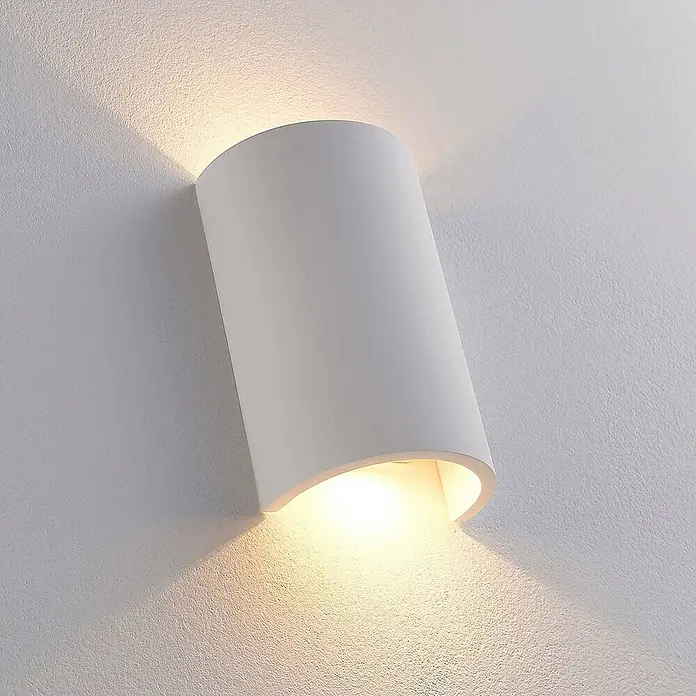 Lindby Wandleuchte Jenke - L x B x H: 6 x 10 x 16 cm, weiß / opal
