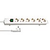 Brennenstuhl Comfort-Line Steckdosenleiste (Anzahl Steckdosen Schuko: 6, Weiß, 2 m, Max. Anschlussleistung: 3.680 W)