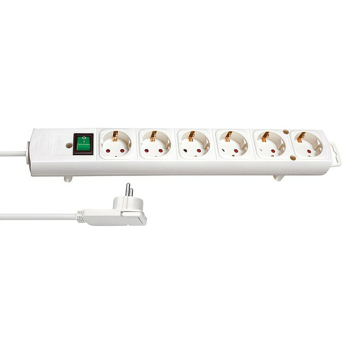 Brennenstuhl Comfort-Line Steckdosenleiste (Anzahl Steckdosen Schuko: 6, Weiß, 2 m, Max. Anschlussleistung: 3.680 W)