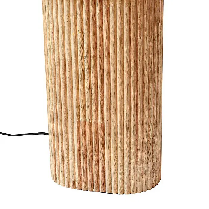 Lindby Stehleuchte Kimiko - Holz hell, creme / amber, E27