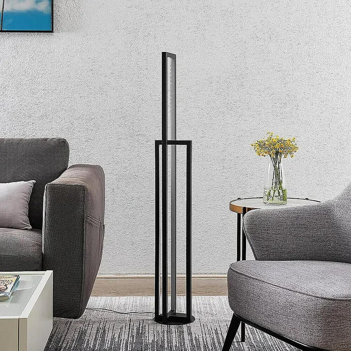 Lucande Stehleuchte Hylda - schwarz, schwarz