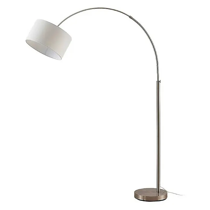 Lindby Stehleuchte Railyn - Höhe: 200 cm, alu / grau / zink, weiß / opal, E27
