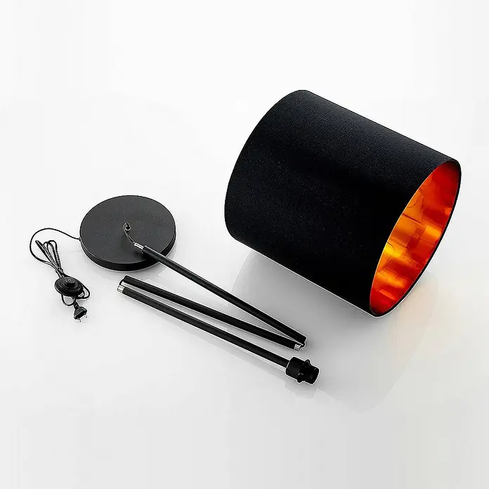 Lindby Stehleuchte Nymar - schwarz, schwarz, E27