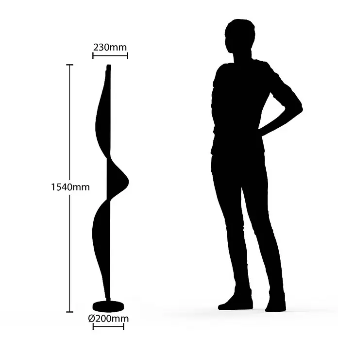 Lucande Stehleuchte Edano - Höhe: 154 cm, weiß / opal
