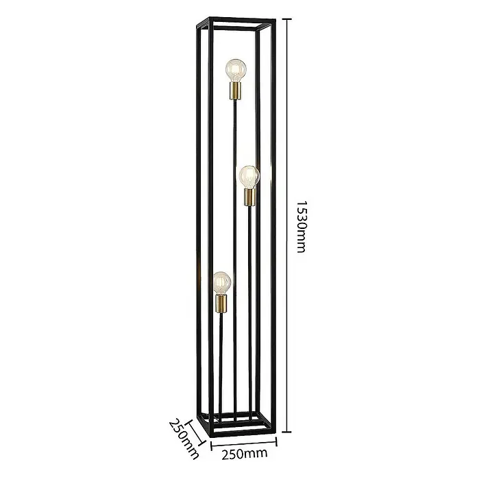 Lindby Stehleuchte Tiliane - Höhe: 153 cm, schwarz, E27