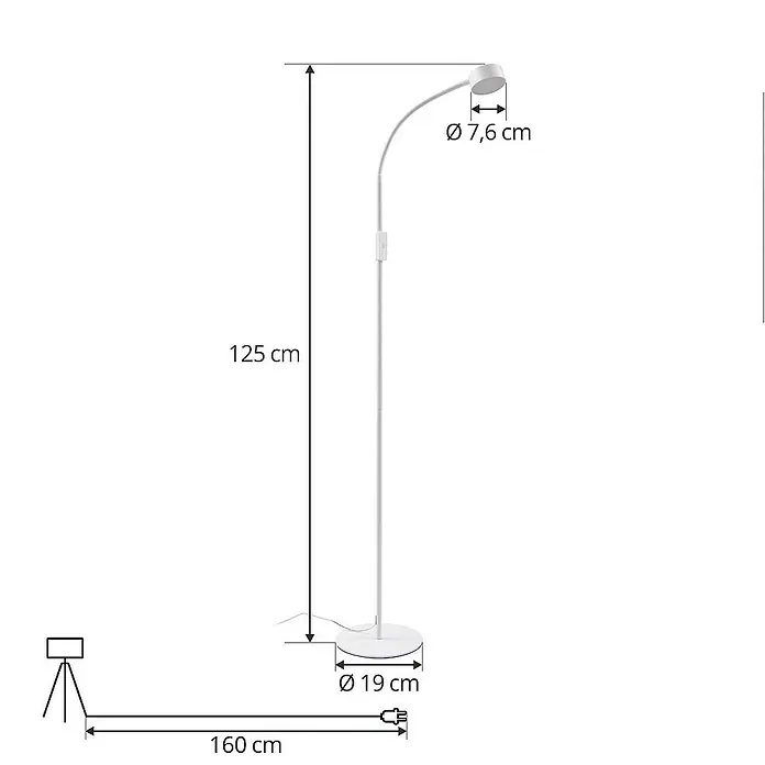 Lindby Stehleuchte Maori - Höhe: 140 cm, weiß / opal, weiß / opal