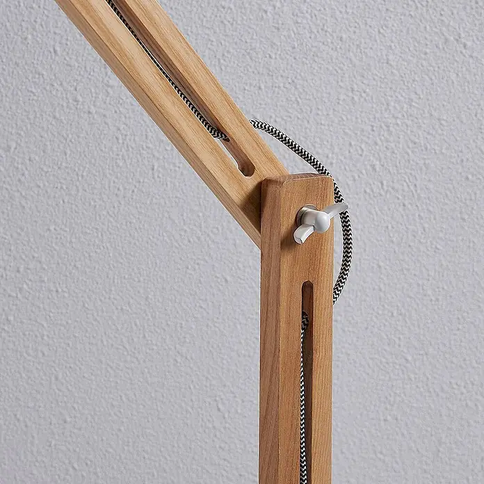 Lindby Stehleuchte Shivanja - Höhe: 146 cm, Holz hell, E27