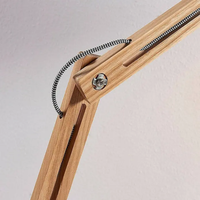 Lindby Stehleuchte Shivanja - Höhe: 146 cm, Holz hell, E27