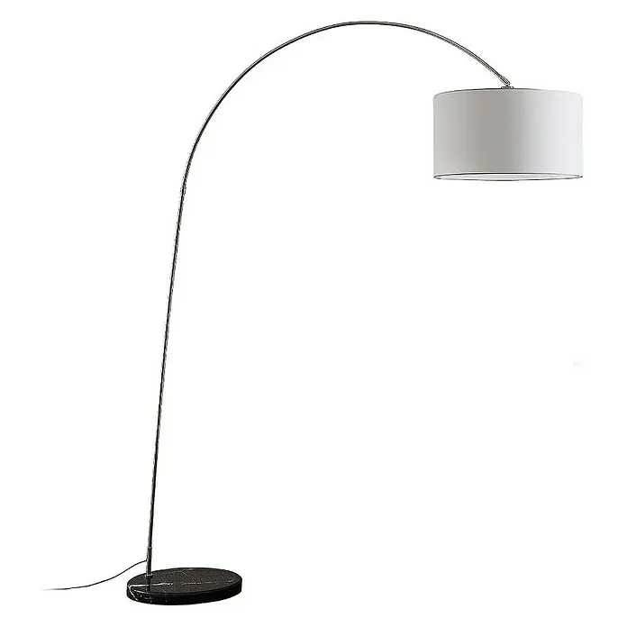 Lindby Stehleuchte Belinda - alu / grau / zink, weiß / opal, E27