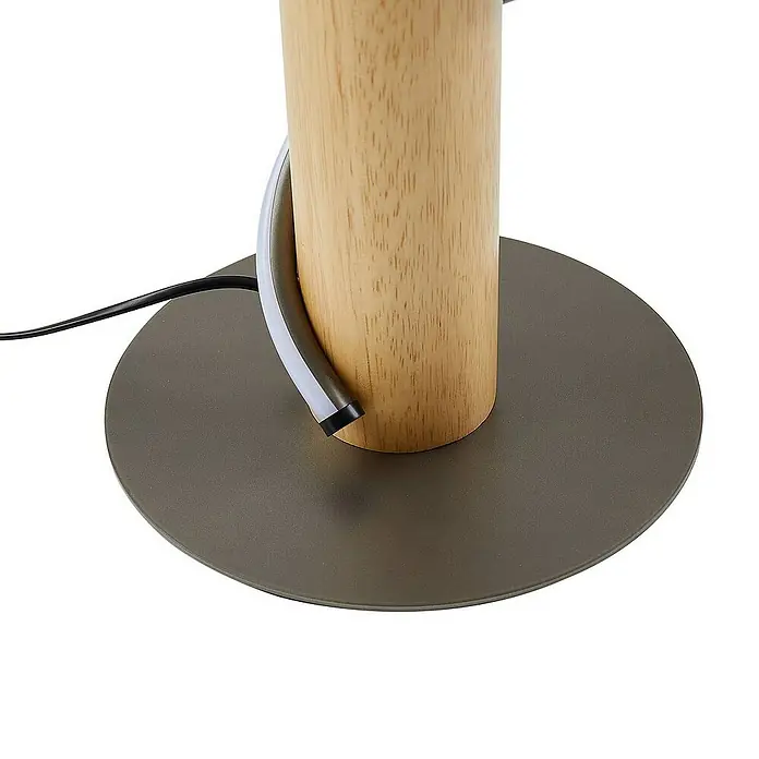Lindby Stehleuchte Spiraali - Höhe: 133 cm, Holz hell, alu / grau / zink