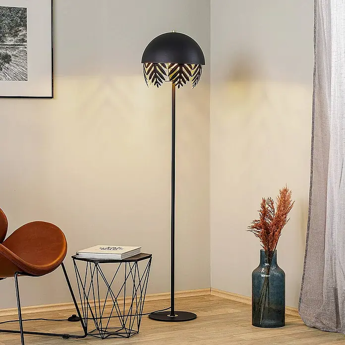 Lucande Stehleuchte Aparas - Höhe: 160 cm, schwarz, schwarz, E27
