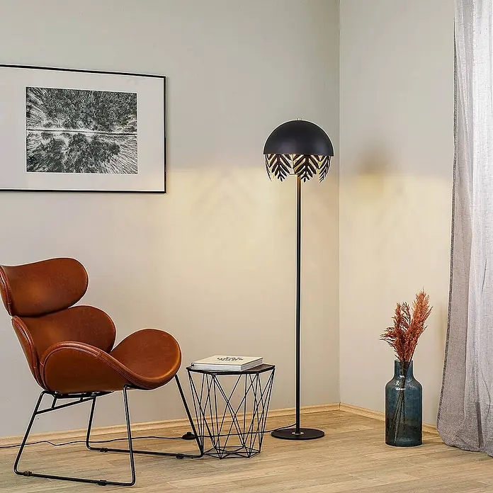 Lucande Stehleuchte Aparas - Höhe: 160 cm, schwarz, schwarz, E27