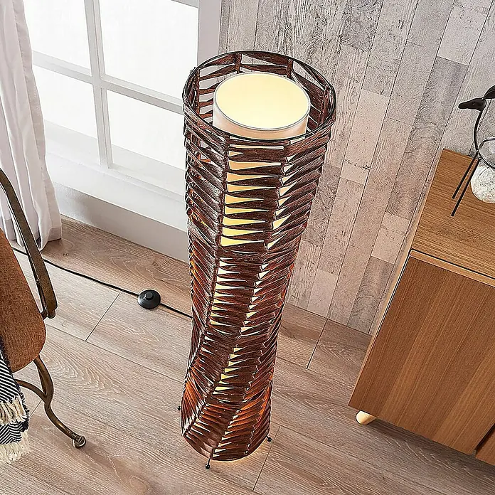 Lindby Stehleuchte Joas - Höhe: 110 cm, braun / rost, E27