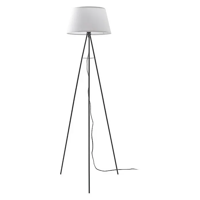 ELC Stehleuchte Elsika - Höhe: 150 cm, schwarz, weiß / opal, E27