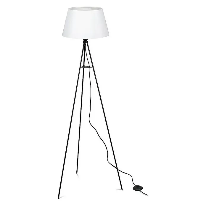 ELC Stehleuchte Elsika - Höhe: 150 cm, schwarz, weiß / opal, E27