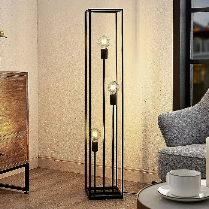 Lindby Stehleuchte Krisha - Höhe: 120 cm, schwarz, E27