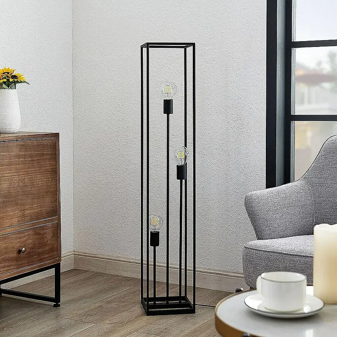 Lindby Stehleuchte Krisha - Höhe: 120 cm, schwarz, E27