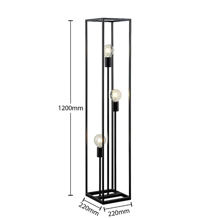 Lindby Stehleuchte Krisha - Höhe: 120 cm, schwarz, E27
