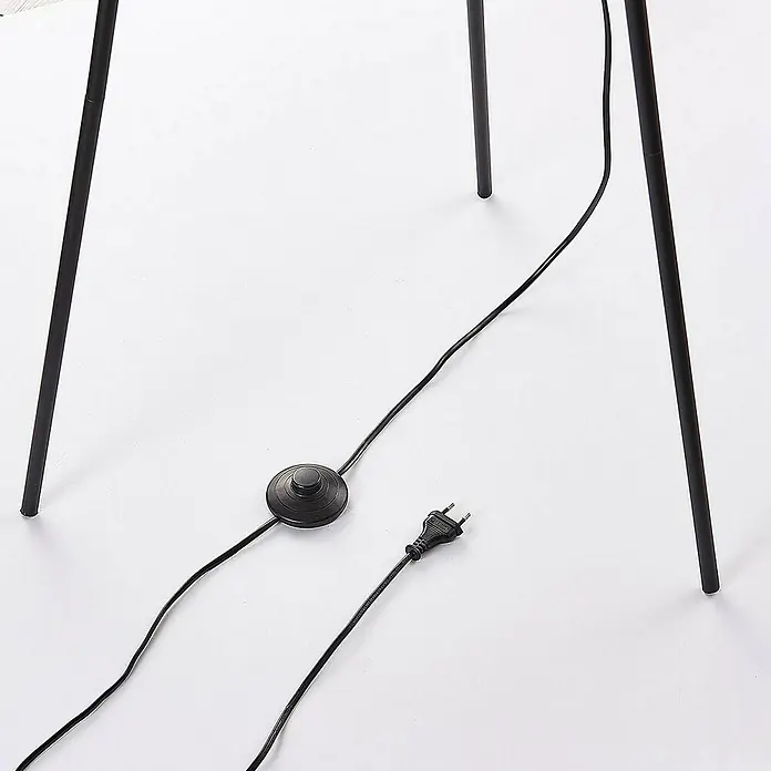Lindby Stehleuchte Meline - Höhe: 160 cm, schwarz, schwarz, E27