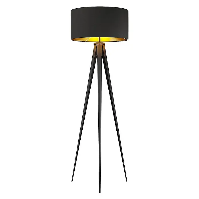 Lindby Stehleuchte Benik - Höhe: 153 cm, schwarz, schwarz, E27