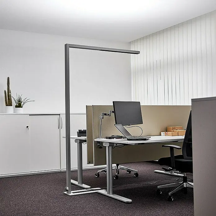 Arcchio Stehleuchte Jolinda - Höhe: 195 cm, alu / grau / zink, alu / grau / zink